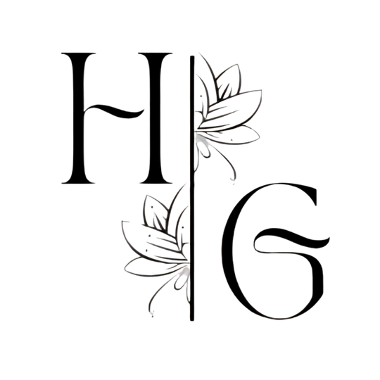 Holistic Glow Wellness Logo H & G with lotus flowers